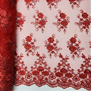 Renda 3949 Cord Metalic Des 50 Vermelho