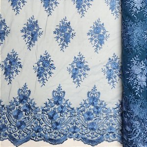 Renda fio de seda F 20 626 Azul Serenity Escuro