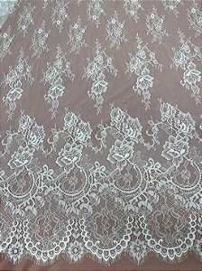 Renda Chantilly 9888 Branco - valor referente peça de 3 metros