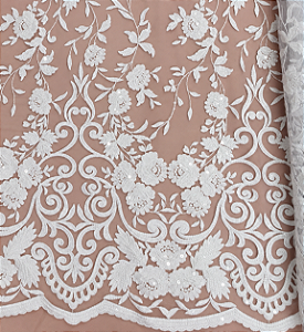 Renda c/ paetê 5600 Branco