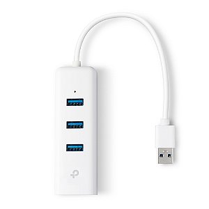 Hub Usb 3 Portas 3.0 Tp-Link Com Adaptador De Rede Usb / Rj Gigabit 10/100/1000 Ue330