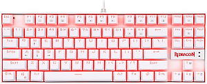 Teclado Usb Redragon Mecanico Gamer Kumara Single Color Lunar White K552w-2 (Switch Azul)