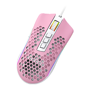 Mouse Usb Gamer Redragon Storm Branco e Rosa RGb M808WP-RGB
