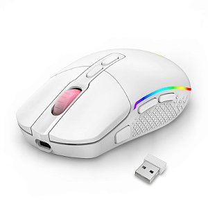Mouse Usb Redragon Invader Pro Branco Rgb M719W Sem Fio