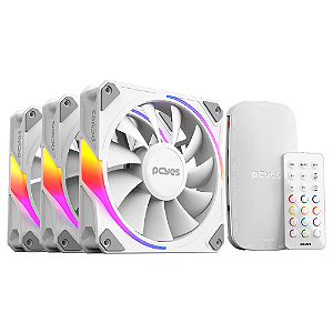 Cooler 120x120 Pcyes kit com 3 Sangue Frio Argb Branco 192914