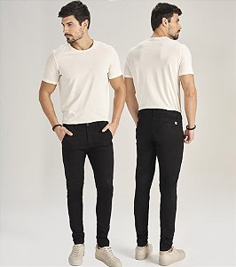 Calça Alfaiataria Slim Fit Preta Masculina 11503