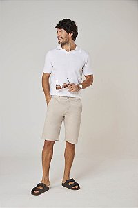 Bermuda Sarja Alfaiataria Areia Masculina 11520