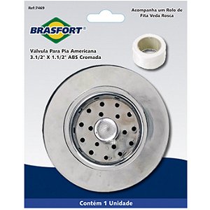 VALVULA AMERICANA 3.1/2" ABS CROMADO BRASFORT E-COMMERCE