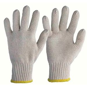 LUVA DE MALHA BRANCA LISA BRASFORT