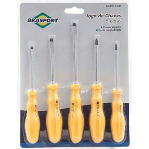 JOGO CHAVE FENDA/PHILIPS C/5 BRASFORT