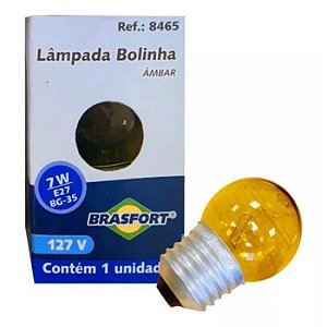 LAMPADA BOLINHA 7W 220V E27 BG35 AMBAR BRASFORT