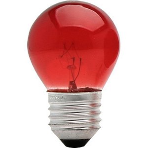 LAMPADA BOLINHA 15W 127V E27 BG35 VERMELHA BRASFORT