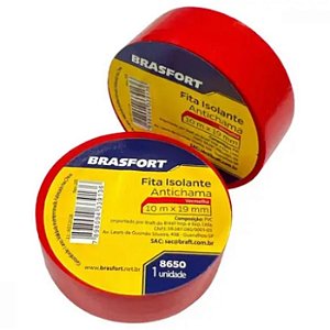 FITA ISOLANTE ANTICHAMA 10 MTS VERMELHA BRASFORT