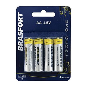 PILHA ALCALINA AA 1,5V C/4 BRASFORT