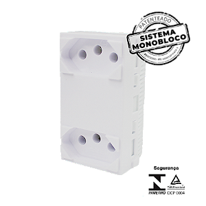 MODULO 2 TOMADAS 10A 250V SEPARADAS MONOBLOCO I9 ILUMI