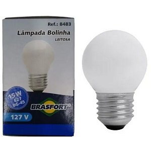 LAMPADA BOLINHA 15W 127V E27 BG35 LEITOSA BRASFORT