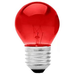 LAMPADA BOLINHA 15W 220V E27 BG35 VERMELHA BRASFORT