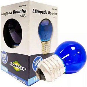 LAMPADA BOLINHA 15W 127V E27 BG35 AZUL BRASFORT
