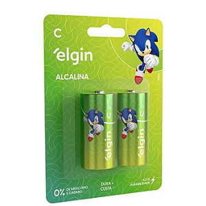 PILHA ALCALINA C BLISTER C/ 2 ELGIN