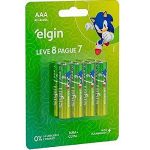 PILHA ALCALINA AAA BLISTER C/8 ELGIN