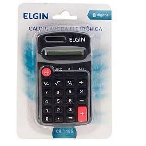 CALCULADORA BOLSO CB1485 PRETA 8 DIGITOS SOLAR ELGIN