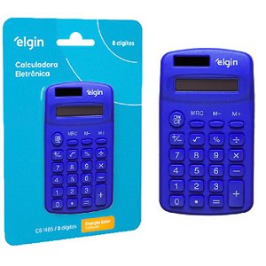 CALCULADORA BOLSO CB1485 AZUL 8 DIGITOS SOLAR ELGIN