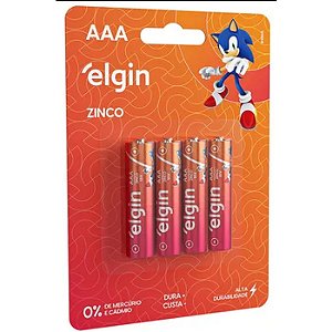 PILHA ZINCO AAA BLISTER C/4 ELGIN