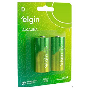PILHA ALCALINA D BLISTER C/ 2 ELGIN