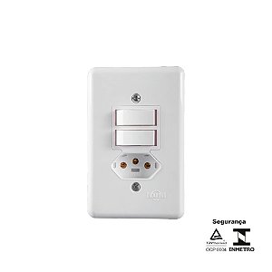 CJ 2 INTER PARALELOS 6A C/ TOMADA 2P+T 10A 250V STYLUS ILUMI