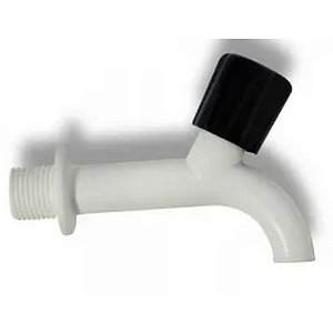 TORNEIRA P/ TANQUE CURTA C/ ADAPTADOR MULTIUSO 3/4 x 1/2 POL BRANCA REBOUÇAS