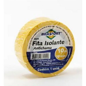 FITA ISOLANTE ANTICHAMA 10 MTS AMARELA BRASFORT