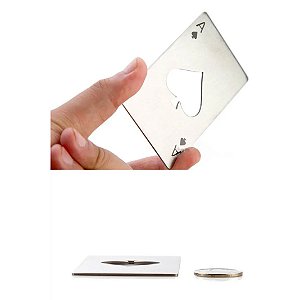 Abridor de Garrafas Carta Baralho Aço Ás de Espada Luxo – Inox