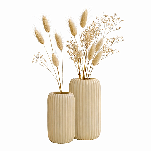 Kit 2 Vasos Redondos Minimalistas para Decoração de Mesa