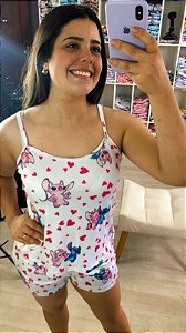 Pijama Sofia - Alcinha com Short - Stitch 13