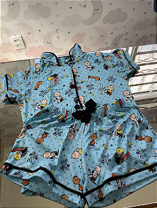 Pijama Americano Infantil - Manga Curta com Short - Snoopy 01