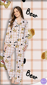 Pijama Americano - Manga Longa com Calça - Ursinho 13 - PIJAMÔ