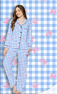 Pijama Americano - Manga Longa com Calça - Laço 01 - PIJAMÔ