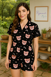 Pijama Americano - Manga Curta com Short - Ursinho 17 - PIJAMÔ