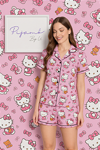 Pijama Americano - Manga Curta com Short - Hello Kit 01 - PIJAMÔ