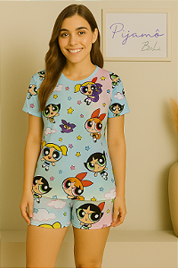 Pijama Tradicional - Manga Curta com Short - Poderosas 02  - PIJAMÔ