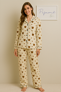 Pijama Americano - Manga Longa com Calça - Ursinho 19 - PIJAMÔ