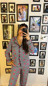 Pijama Americano - Manga Longa com Calça - Coração 33 - PIJAMÔ