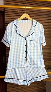 Pijama Americano - Manga Curta com Short - Xadrez 02 - PIJAMÔ