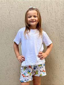 Pijama Tradicional Infantil - Manga Curta com Short - Dinossauro 01