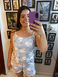 Pijama Ondinha Virgínia - Cropped com Short - Ovelinha 01