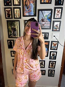 Pijama Americano - Manga Curta c/ Short - Ursinho 25