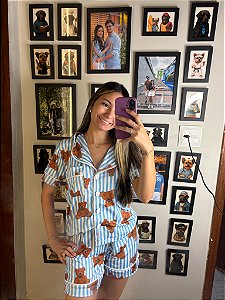 Pijama Americano - Manga Curta c/ Short - Ursinho 26