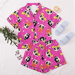 Pijama Americano - Manga Curta c/ Short - Poderosas 05