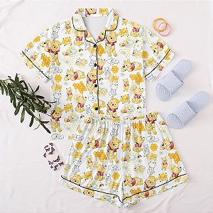 Pijama Americano - Manga Curta c/ Short - Pooh 07