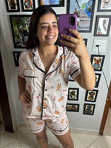Pijama Americano - Manga Curta c/ Short - Ursinho 30